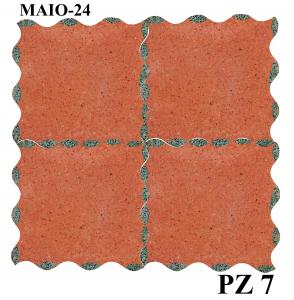 Antique graniglia flooring. 20.5 x 20.5 cm.